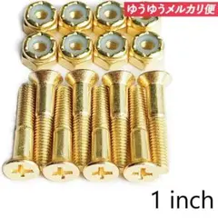 【処分セール】スケボー ビス 1インチ プラス ゴールド　スケートボード　金　色