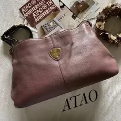 極美品✨アタオ ショルダーバッグ 2way エルヴィ A4収納 グレージュ