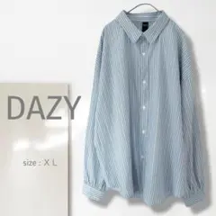 n1【デイジー】ストライプシャツ/美品 XL ドルマン ゆるだぼ 高見え 一点物