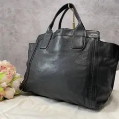 極美品✨ クロエ Chloe ハンドバッグ バイカラー アリス レザー ブラック