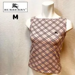 美品⭐︎バーバリー　タンクトップ　ノバチェック　フリル　黒 美品⭐︎バーバリー タンクトップ ノバチェック フリル 黒