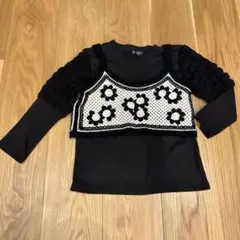 ビスチェ付き　ブラックカットソー