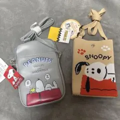 PEANUTS スヌーピー ニットショルダーバッグとスマホショルダー
