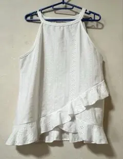 ホワイト フリル付きキャミソール　Mサイズ