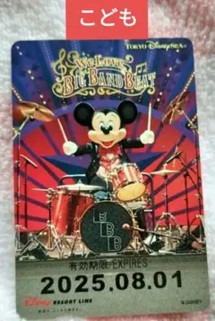 ディズニー　リゾラフリー切符 ビッグバンドビート　実写　ミッキー　ドラム