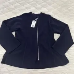 ネイビー ノーカラージャケット LサイズH&M