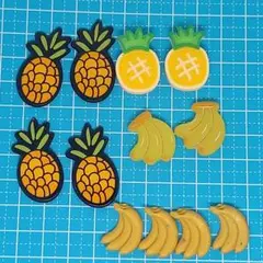 7. 送料込み デコパーツ 8個 パイナップル バナナ