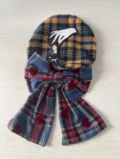 【HEIHEI】ヘイヘイ　ベレー帽　千鳥格子　黒 消費税無し BLACK ベレー帽 HEIHEI 囲む ハート型 帽子 - 帽子