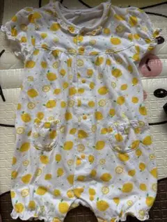 レモン柄コットンロンパース 95cm未満