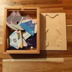 猫　着せ替え　木製パズル