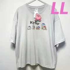 星のカービィ Ｔシャツ ＬＬ 刺繍 半袖 ポケット付き グレー　任天堂