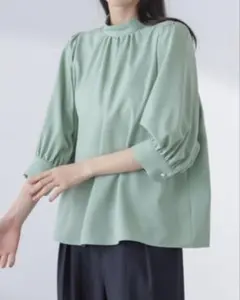 美品 ナノユニバース ブラウス グリーン