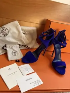 HERMES エルメス ハイヒール ピンヒール サファイアブルー 23.5cm