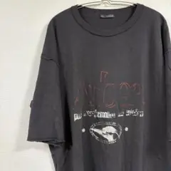 【未使用】ブラック Tシャツ グラフィックプリント ヴィンテージ風