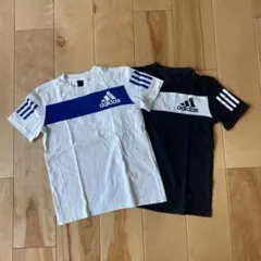 adidas アディダス 白＆黒 Tシャツ 2点セット／140cm
