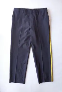 90's ビンテージ USA製　スラックス パンツ　サイドライン　黒 黄