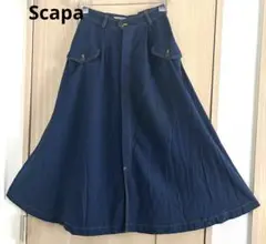 ♪サマーセール♪お値下げ♪スキャパ　ネイビー フレアスカート 前面ボタン