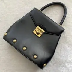 Salvatore Ferragamo ハンドバッグ レザー 1668 ブラック