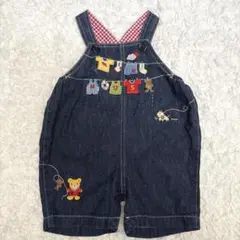 美品 miki HOUSE ミキハウス オーバーオール サロペット 80