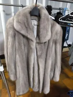 Malvoisic 毛皮 ロングコート グレー