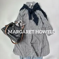 MHL マーガレットハウエル　ギンガムチェック　シャツワンピース