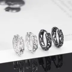 【即完売品】ピアス 　シルバー　フープ　リング　両耳　ユニセックス　シルバー