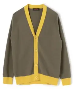 CABaN コットンカシミヤ バイカラーVネックカーディガン
