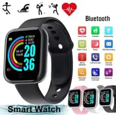 新品 カラーディスプレイ スマートウォッチ 本体 黒 Bluetooth