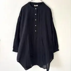 【新品タグ付き】リトルリリー　インド綿　　タック長袖シャツ　黒