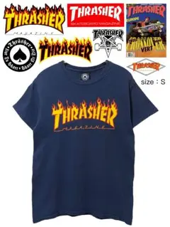 THRASHER MAGAZINE　Tシャツ　S　紺　USA古着