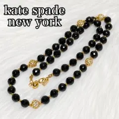 ケイトスペード KATE SPADE ネックレス ビジュー ブラック ゴールド