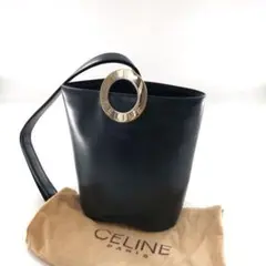 CELINE セリーヌ ショルダーバッグ サークル 金具 カーフレザー