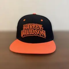 Harley-Davidson スナップバックキャップ 黒/オレンジ