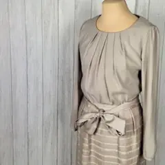 NATURAL BEAUTY ドッキングワンピース リボン付き