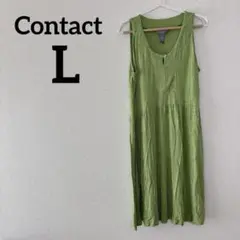 早い者勝ち✨ Contact 【L】 ノースリーブワンピース グリーン 緑