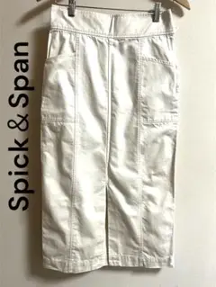 Spick & Span ホワイト タイトスカート スリット38