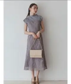 【新品】LADYモール刺繍ドッキングワンピース　オケージョン　結婚式