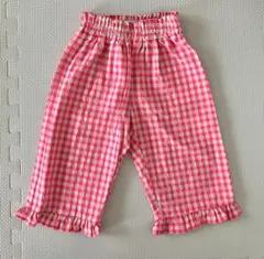 ZARA KIDS ピンク チェック柄 フリル付きパンツ 92cm
