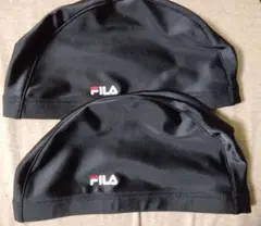 バラ売り可　FILA フィラ　水泳帽　 ブラック　 F　２枚セット