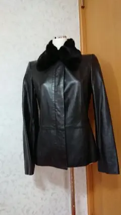 ♥♥最終お値下❤❤【TO BE CHIC】シェアードラビットお襟×羊革コート☆