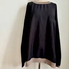 Casper John (キャスパージョン)ブラックプルオーバー長袖カットソー