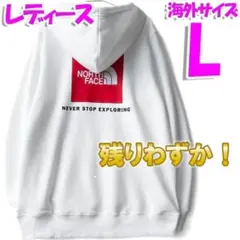 ノースフェイス North Face レディース パーカー 白赤 XL相当