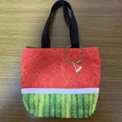 10点3333円♡新作♡新品♡ハンドメイド♡スイカチャーム付き♡バック