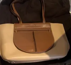 TODS ベージュとブラウンのハンドバッグ