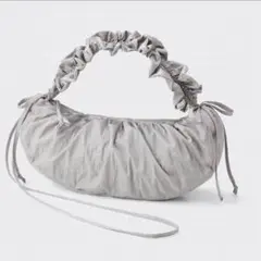GUフリルショルダーバッグ　グレー　シルバー