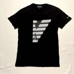 ENPORIO ARMANIエンポリオアルマーニ伸縮性プリントTシャツメンズM黒