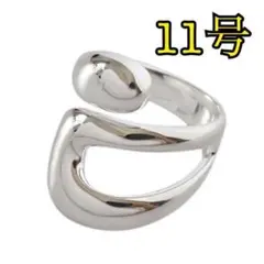 おしゃれ 螺旋 シルバー リング【11号】オープンリング 高品質 おしゃれ