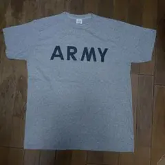 古着屋購入ヴィンテージ軍物ミリタリー米軍アーミーARMYロゴ半袖TシャツMグレー