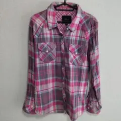送料込❤︎Rails M ピンクチェック 長袖シャツ
