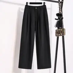 2色 着痩せ シンプル カジュアルパンツ 通勤 大きいサイズ ゆったり